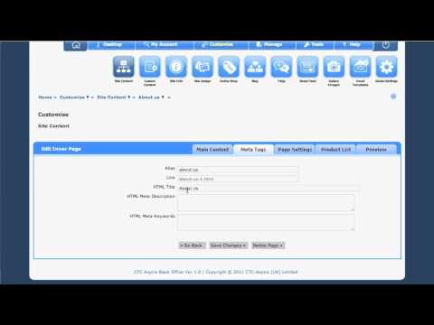 How do I edit a web pages meta tags