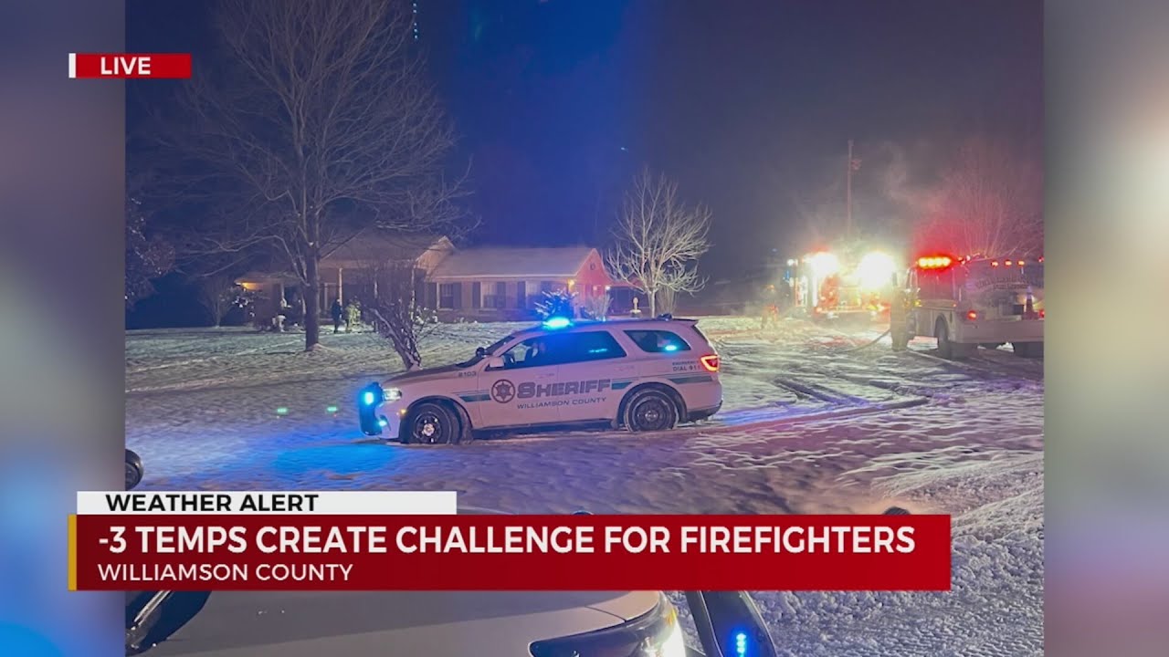 Crews extinguish house fire in below freezing temperatures - YouTube