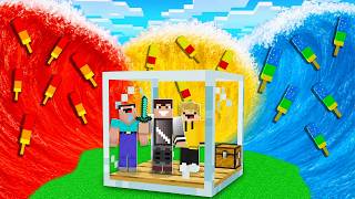 TSUNAMI LODÓW WOJANEK 🍦🍡 vs SZKLANY BUNKIER w Minecraft!