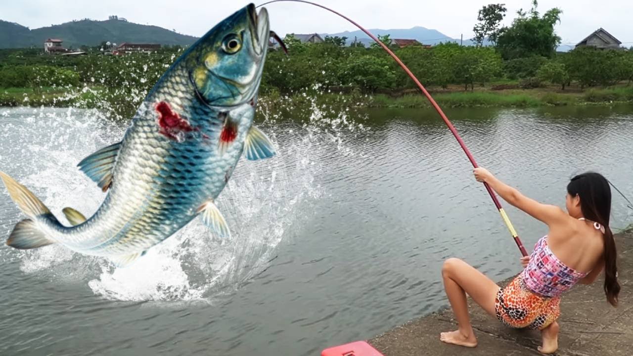 釣魚比收廢品還賺錢？美女帶廢品站老闆釣魚，3桿釣上百斤大龍躉！ 【女釣友微微】