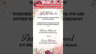 Beautiful Muslim Engagement Invitation 🌙 Customized Digital Invitation