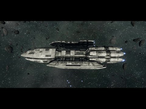 2 Colonial Battlestars vs 5 Cylon Basestars - Epic Cinematic Space Battle 