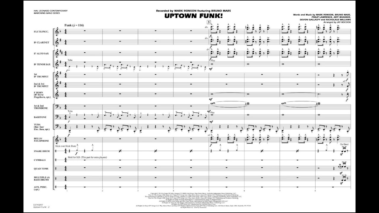 Uptown Funk by Mark Ronsonarr Jay Bocook