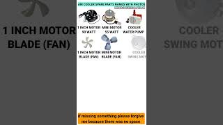 Air Cooler Spare Parts Photos With Name's #aircooler2024 #shortsviral