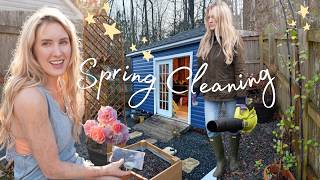 Preparing for Spring 🌷 Painting My Shed, Pruning Plants & Cleaning the Yard + a Fun Announcement!