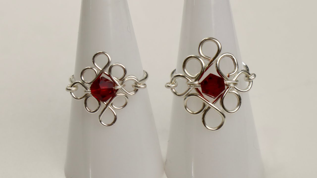 Diamond Link Celtic Knot Wire Wrapped Ring Jewelry Making Tutorial