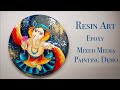 Epoxy Resin Art. Mixed Media Painting Demo. Ganesha painting.