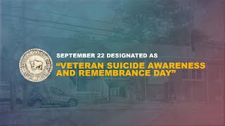 September 22 Designated as Veteran Suicide Awareness and Remembrance Day