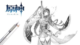 Drawing Raiden Shogun | Genshin Impact | 雷電將軍 | 原神 | 畫畫