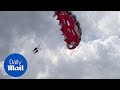 Terrifying moment parasailers rope snaps during a storm  daily mail