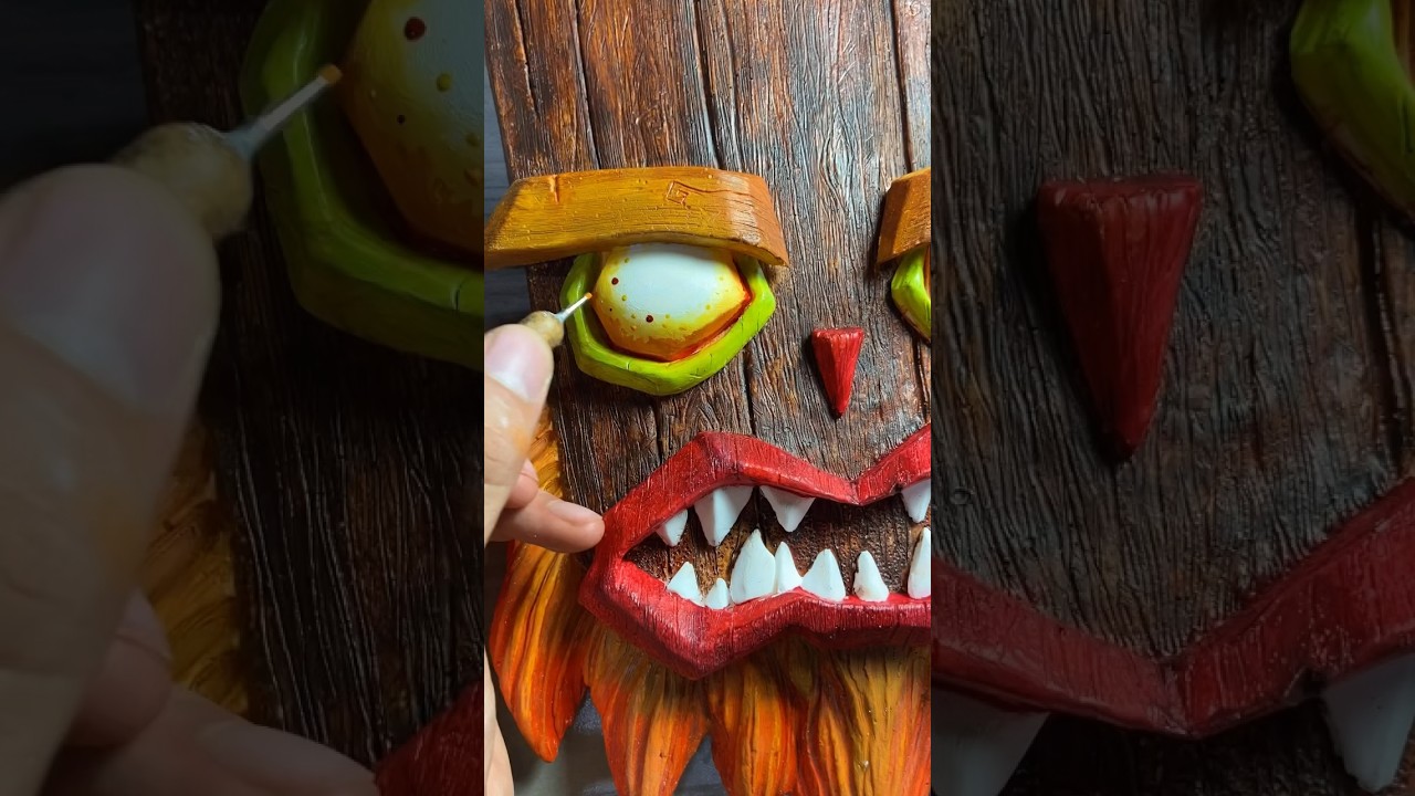 Painting Uka Uka mask from Crash Bandicoot! #art #diy #crashbandicoot