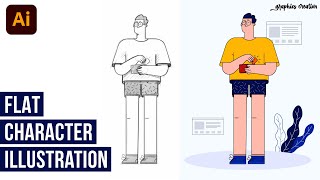 Flat Male Character Design in Adobe Illustrator | Adobe Illustrator Character Illustration Tutorial