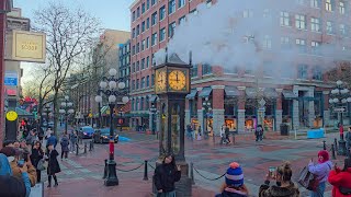 Canada Place to Gastown Walking Tour  | Downtown Vancouver 4K Scenic Walk
