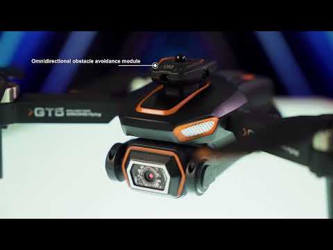 Квадрокоптер GT5 – дрон з 4K і HD камерами, FPV, БК двигуни, АКБ у комплекті, Уникнення перешкод, до 14 хвилин, до 100 м, видео 1