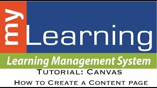 myLearning (Canvas) How to create a content page screenshot 5