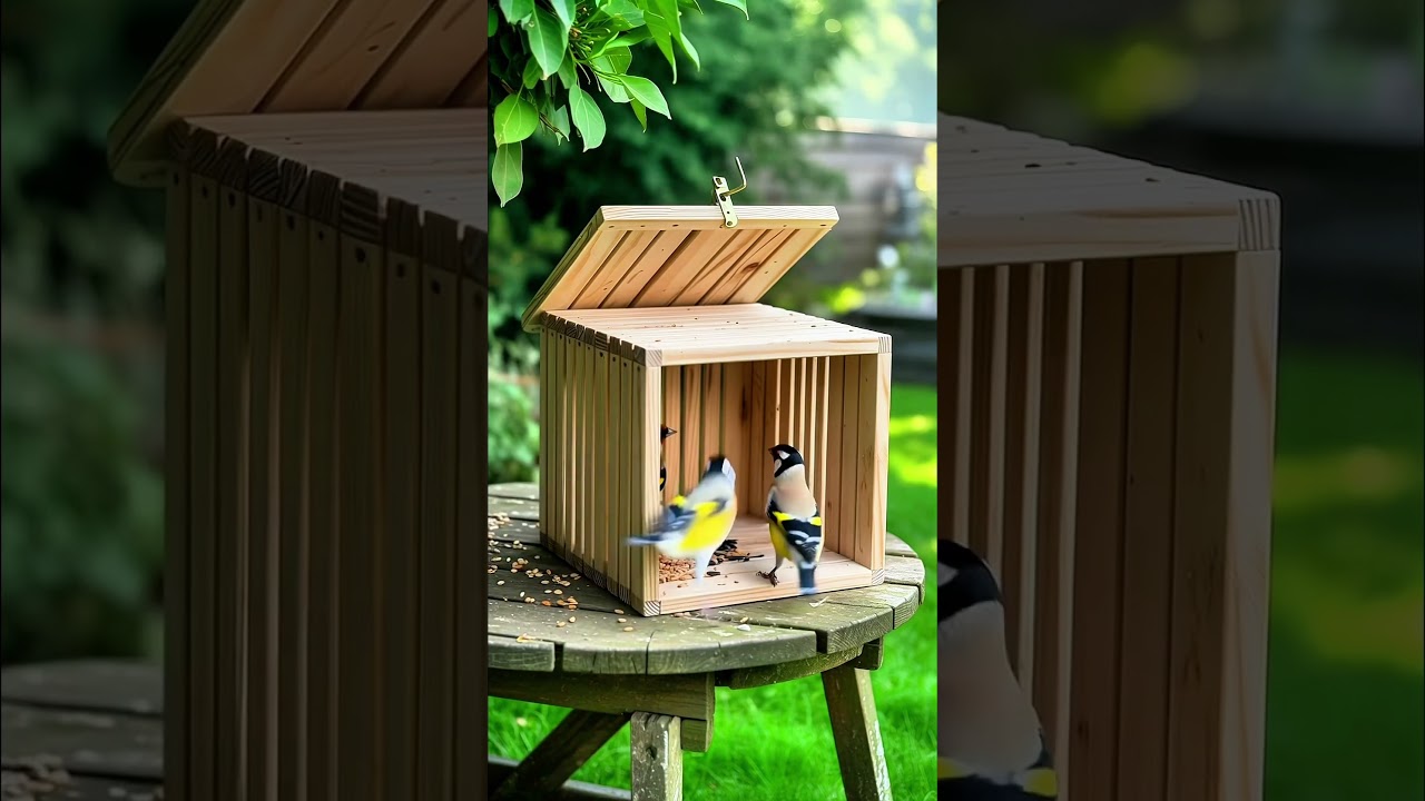 A smart way to catch. Birds in garden