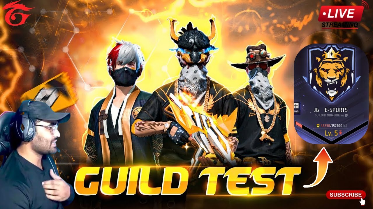 GUILD TEST 1V2 FREE FIRE LIVE CS RANK PUSH TEAM CODE GIVEWEY 😍# ...