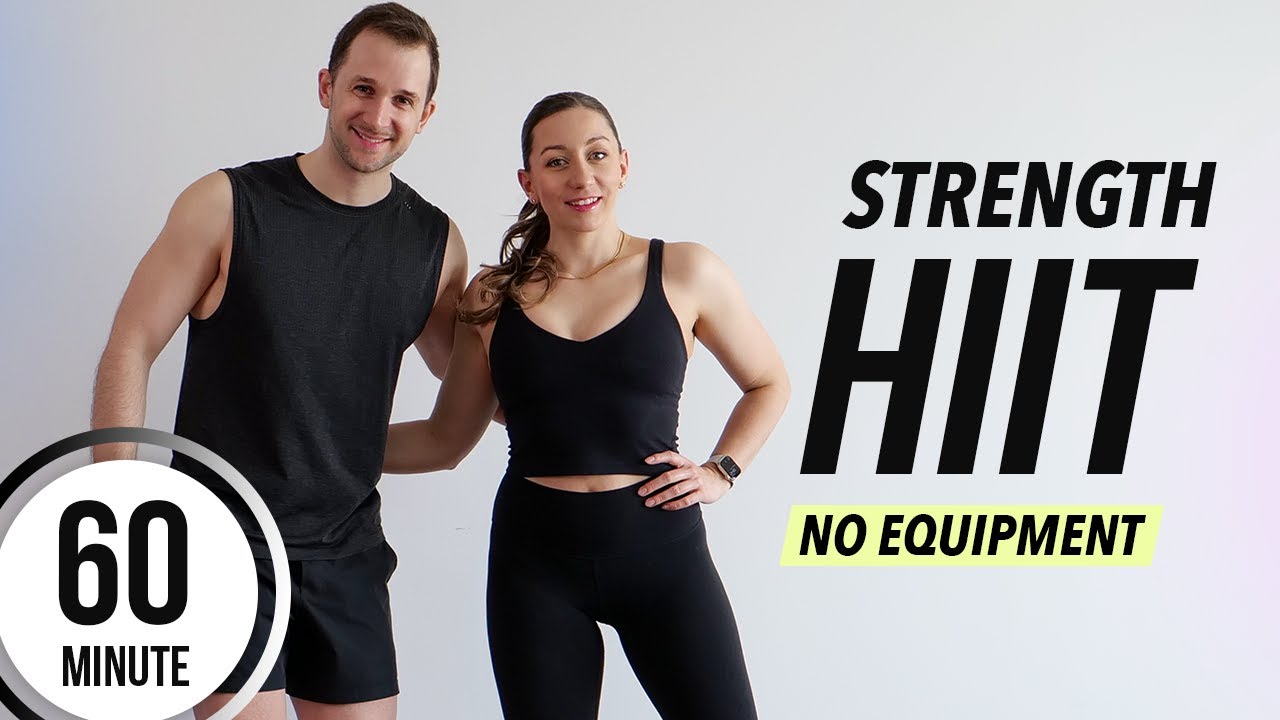 1 hour FULL BODY STRENGTH CARDIO HIIT Workout No Equipment, No Repeat ...