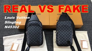 REAL VS FAKE LOUIS VUITTON TAIGA AVENUE NM SLINGBAG M30863 