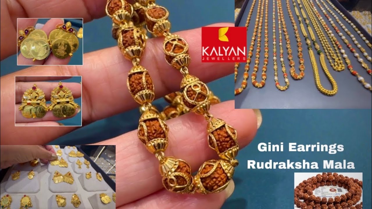 Kalyan Latest Ginni Earnings/ Rudraksha Mala Designs/Light weight Gold ...