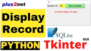 Tkinter to read student id & display matching record from SQLite database table by executing query
