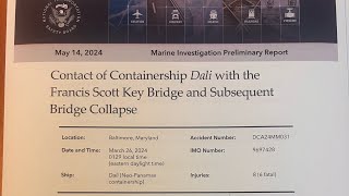 NTSB report of Dali striking Francis Scott Key bridge review by Marine Chief Engineer