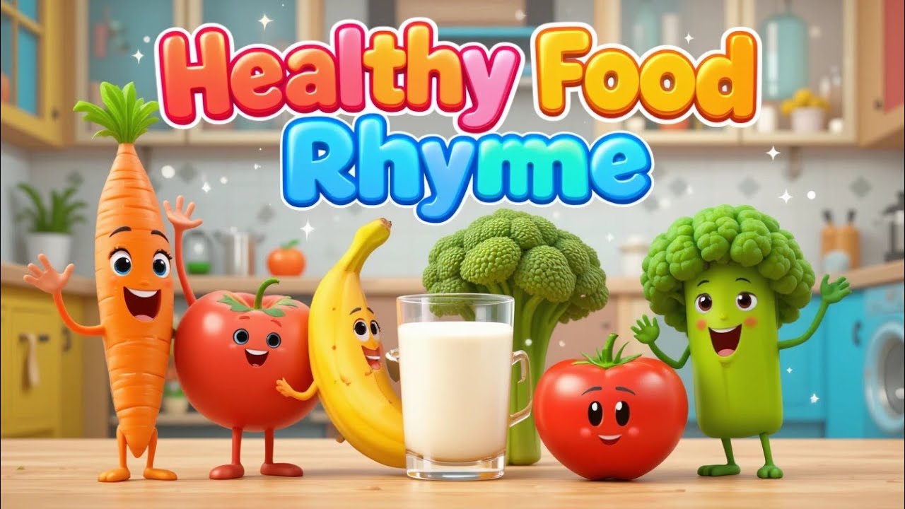 Healthy Food Rhyme for Kids | Funny Song 🍎🥦