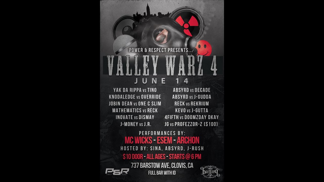 Yak Da Rippa vs Tino-June 14th-Valley Warz 4 P&R Battles