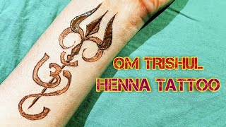 NEW OM TRISHUL HENNA TATTOO 2020- best mahadev Om trishul tattoo-beautiful henna tattoo art 2020