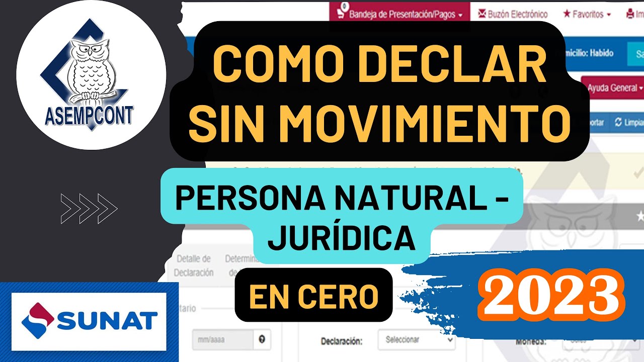 declarar SUNAT Sin MOVIMIENTO en CERO y Cambio de Régimen Tributario ...