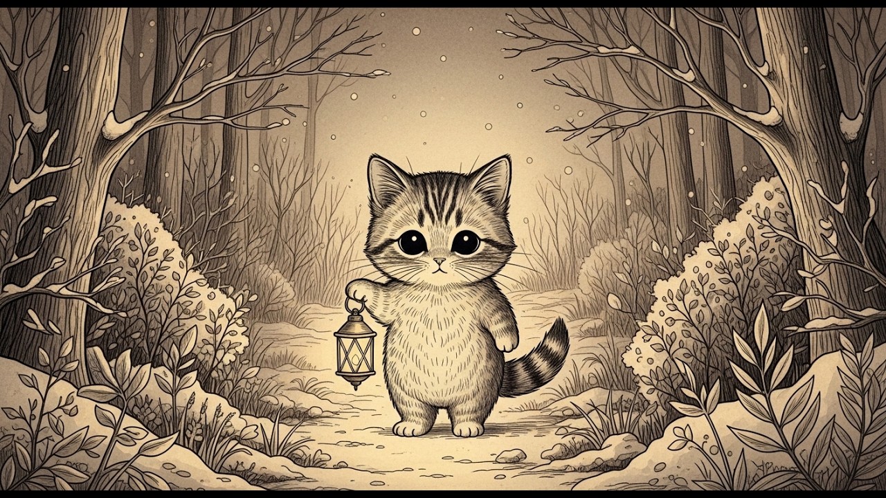 A Slow, Peaceful Winter Night – Lantern Walk Through a Cozy Snow Village | Relaxing Ambient Music