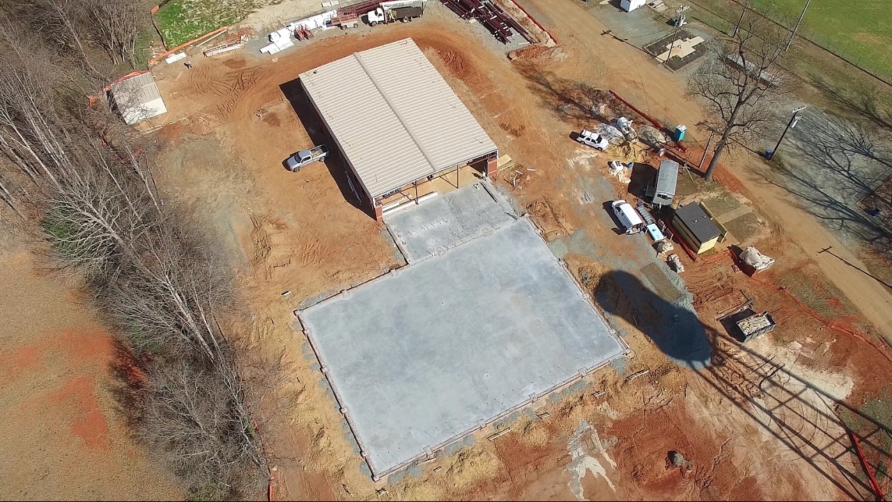 Updated Aerial View of Community Center Construction Gibsonville, NC