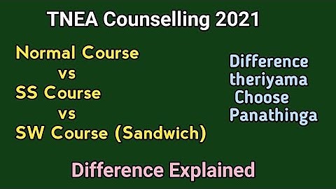 TNEA 2024 | What is SS (self supporting) and SW Course | Explanation | Tamil | Engg  counselling