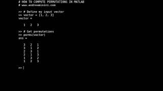 How to compute permutations in MATLAB