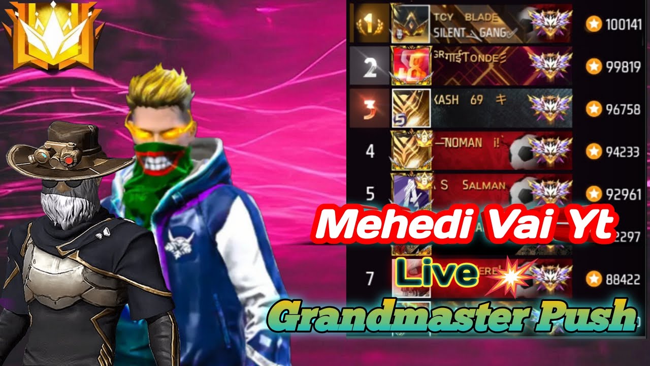 MEHEDI VAI YT 95 is live!🔥Grand Master Push😱 - YouTube