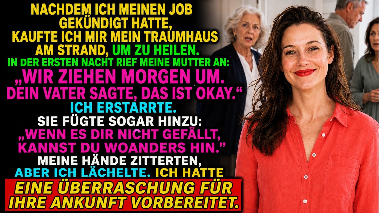Gisteravond belde mijn moeder niet om te vragen of ze bij me mochten intrekken. Ze zei: "We komen morgen. Je vader heeft gezegd dat het goed is." Het huis dat ik na negen jaar nachtdiensten net...
