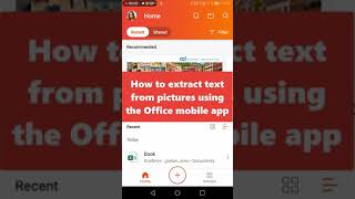 📷 How to extract text from pictures using the Office mobile app #shorts screenshot 2