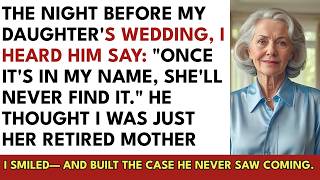 I overheard my daughter's fiancé just hours before the wedding: Once it's in my name, she'll nev...