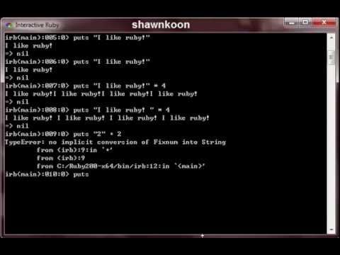 Ruby Programming for beginners - 3 - String Arithmetic and Methods