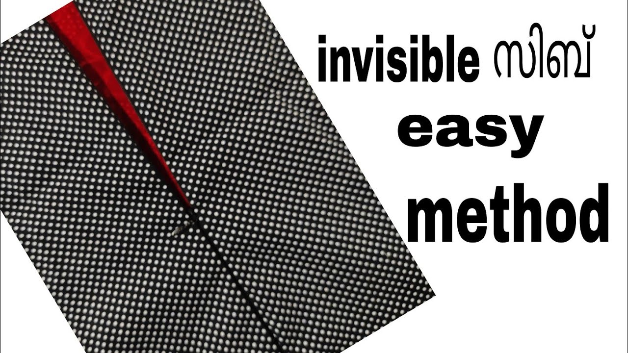 zip / invisible zib / sib /zipper stitching easy method in malayalam ...