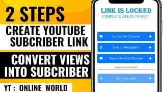 how to create youtube subscribe link | create youtube channel subscribe confirmation | Online_World