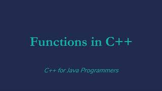 C++ Functions