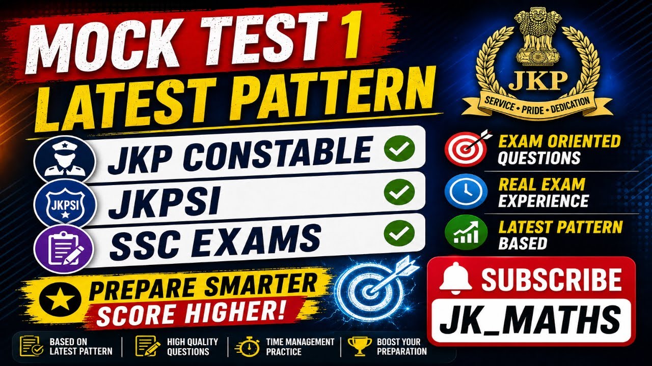 Jkp Test Pattern MOCK TEST FOR JKPSI AND JKP CONSTABLE | LATEST PATTERN #jkssb #jkpsi # ...