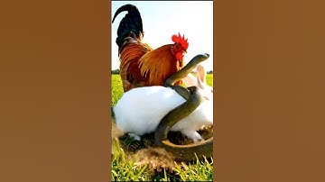 Brave Chicken Fights Snake, Rescues Rabbit