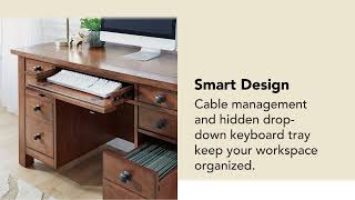 Home Styles 5412-18 Tahoe Executive Pedestal Desk in Aged Maple