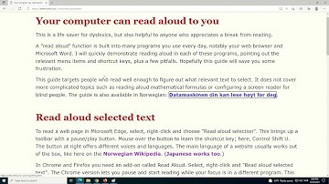 Your computer can read aloud to you