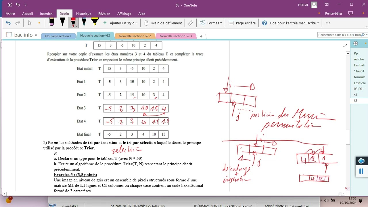 PAS A PAS VERS BAC INFO/CORRECTION SERIE 5