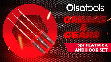 Olsa Tools Grease & Gears Series: 3pc Flat Pick and Hook Set