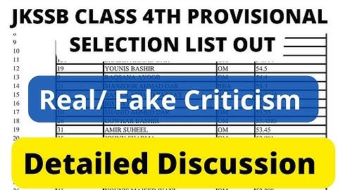 Provisional Selection List For Class 4th | Reply To All
