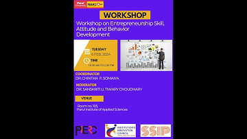 Workshop on Entrepreneurship skill, attitude and behavior development By IIC PARUL UNIVERSITY